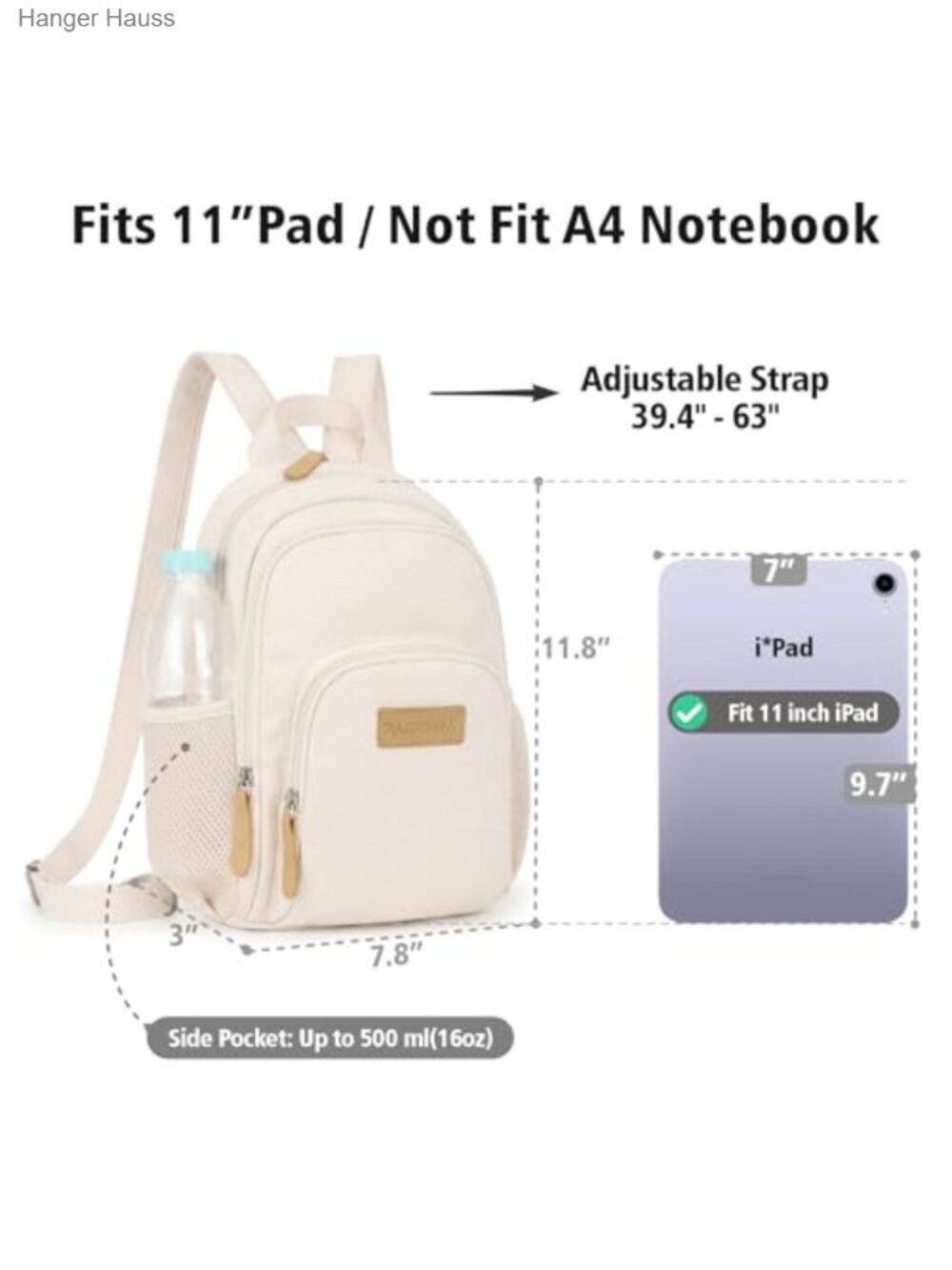 Convertible Sling Backpack Purse for Women - Fits 11" Tablet, 8 Pockets, Water - Picture 2 of 6